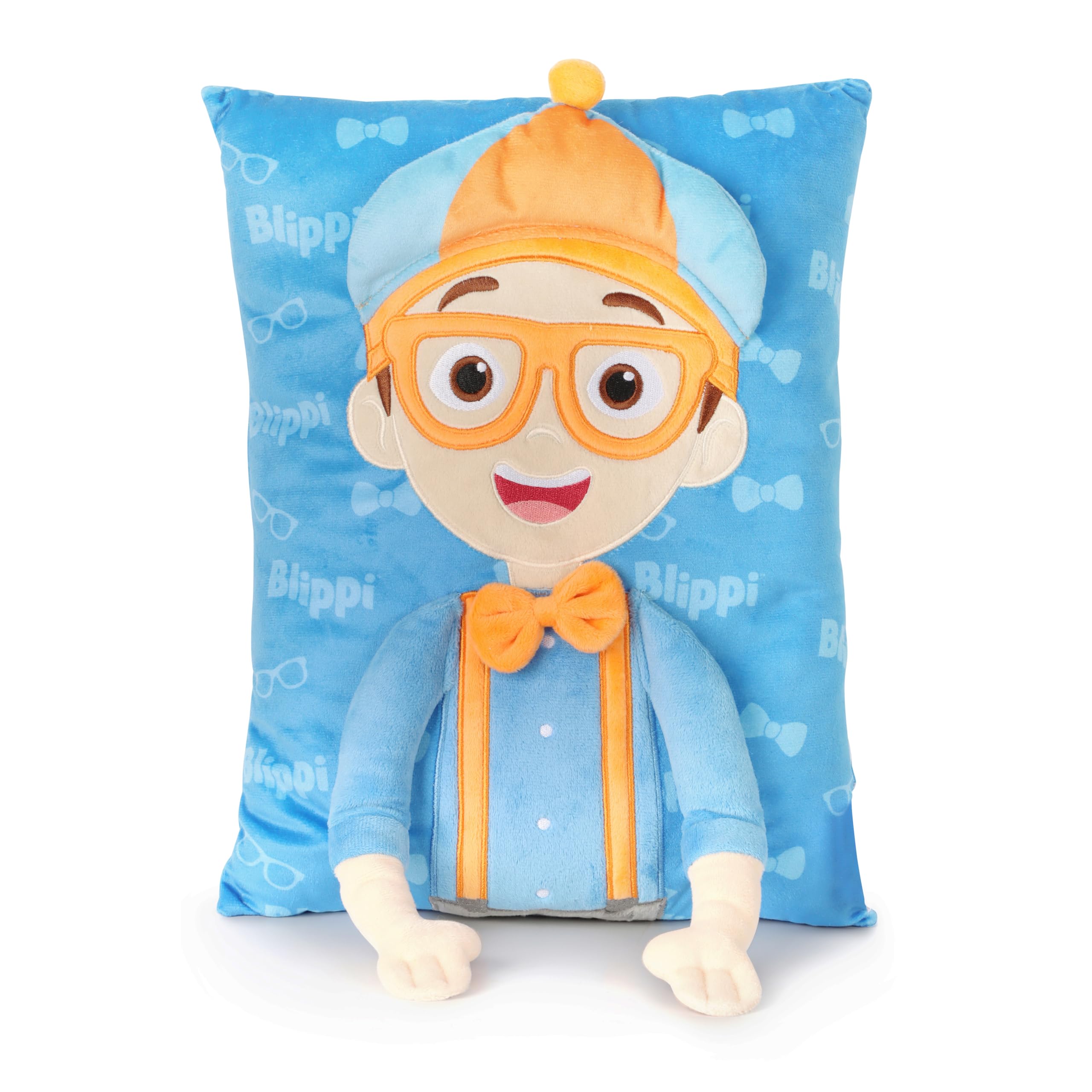 Jay Franco Snuggle Pillow – 15 Inch Kids Ultra-Soft Stuffed Plushie &amp; Cozy Throw Pillow, Official Licensed Character Cushion, Blue - Blippi