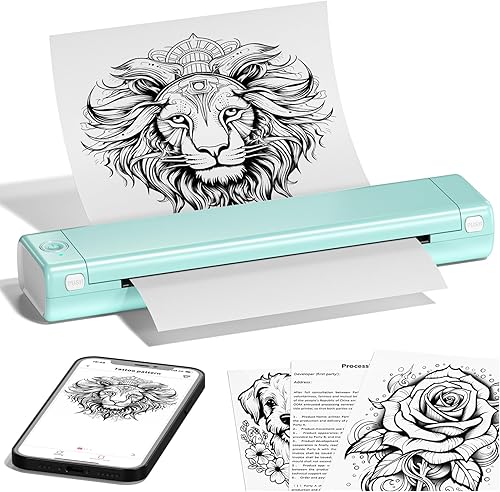 Impresora térmica portátil Bluetooth para tatuajes, impresora compacta sin tinta para teléfono y laptop, impresoras portátiles inalámbricas para disponible en Yaxa Venezuela