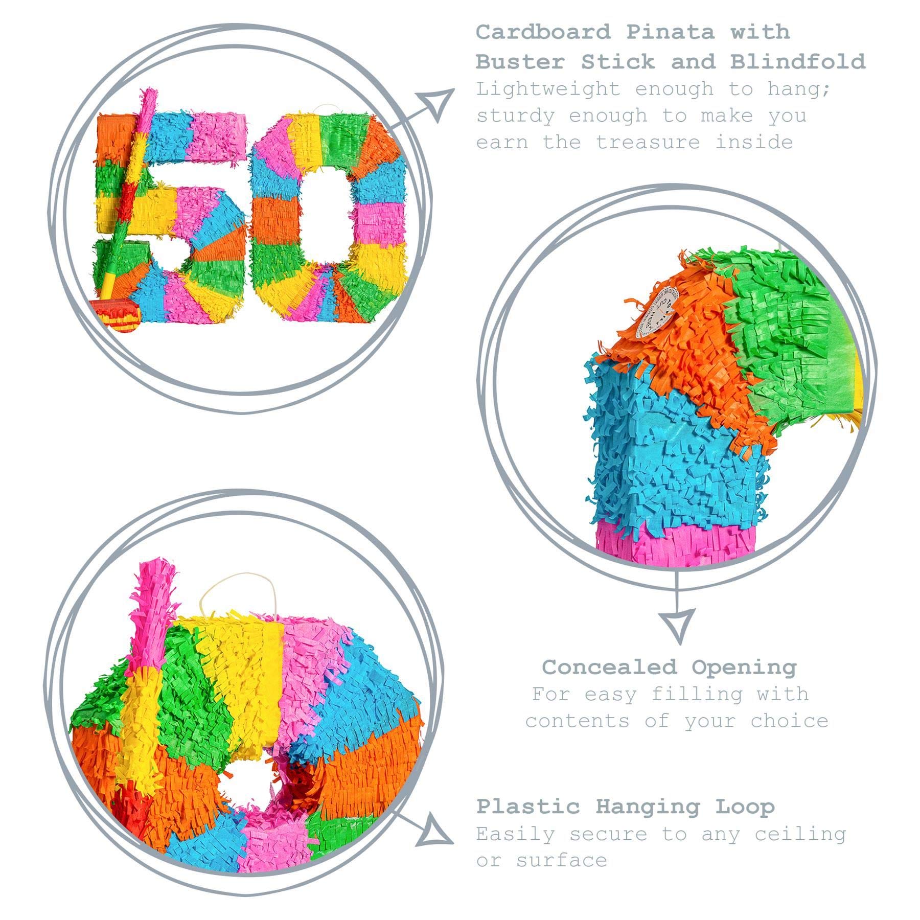 Fax Potato 90. Geburtstag Ausklappbare Piñata Set mit Stock & Augenbinde - Mehr Stick - 1x Füllen Sie Ihr Eigenes Mexikaner Kinder Mädchen Jungs Geburtstagsfeier Parteien Spiels Dekorationen Bausatz