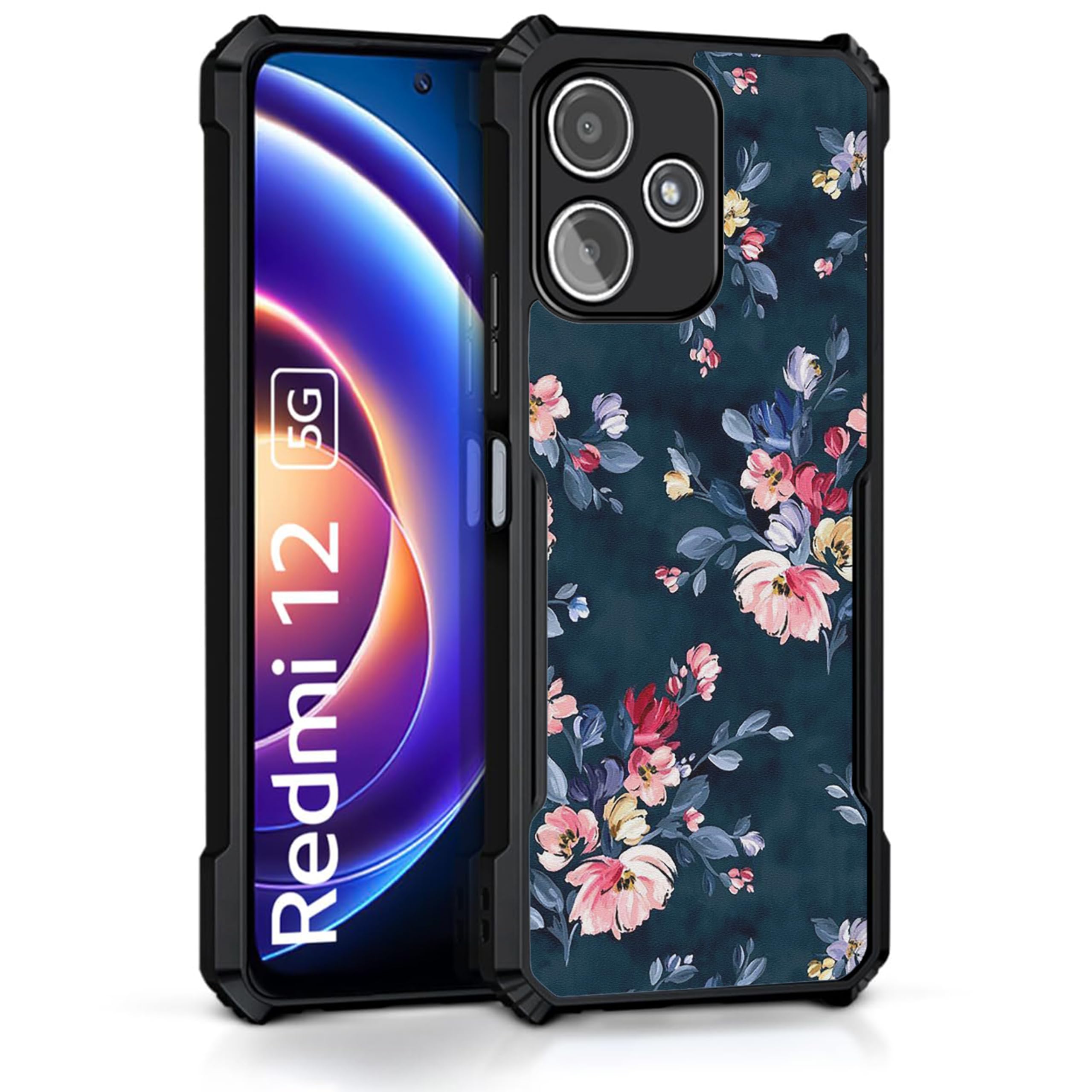 COBERTA Rubber Slim Shockproof 360 Degree Protection Design Back Cover Case For Redmi 12 5G|(Blue Floral) (B0CM916ZMC) Amazon Price History, Amazon Price Tracker