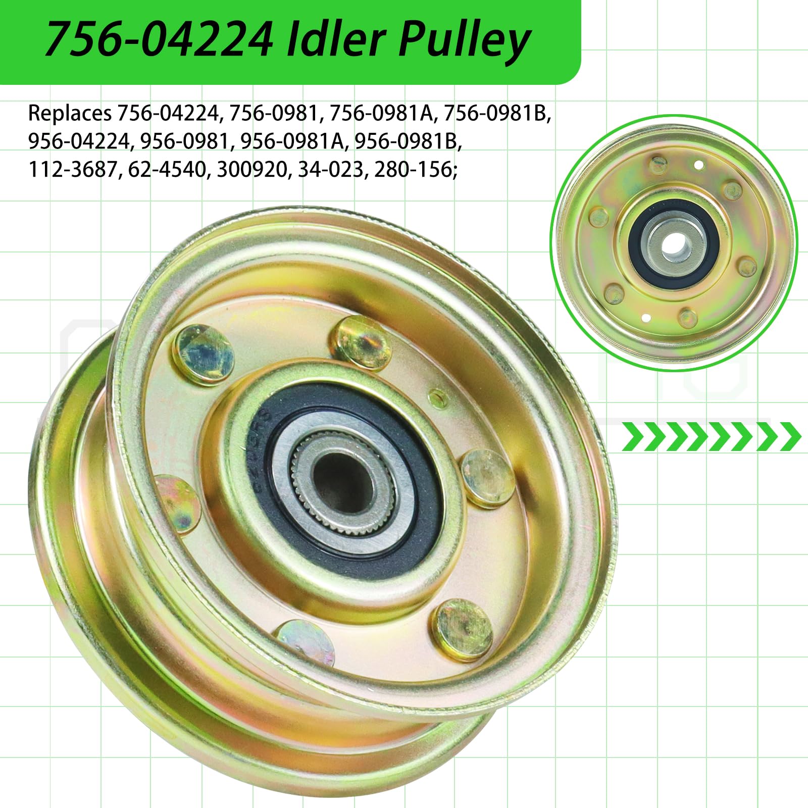 PULEGGE IDLER Per Cub Cadet MTD Troy-Bilt 756-04224 756-0981 956-0981 - Foto 10