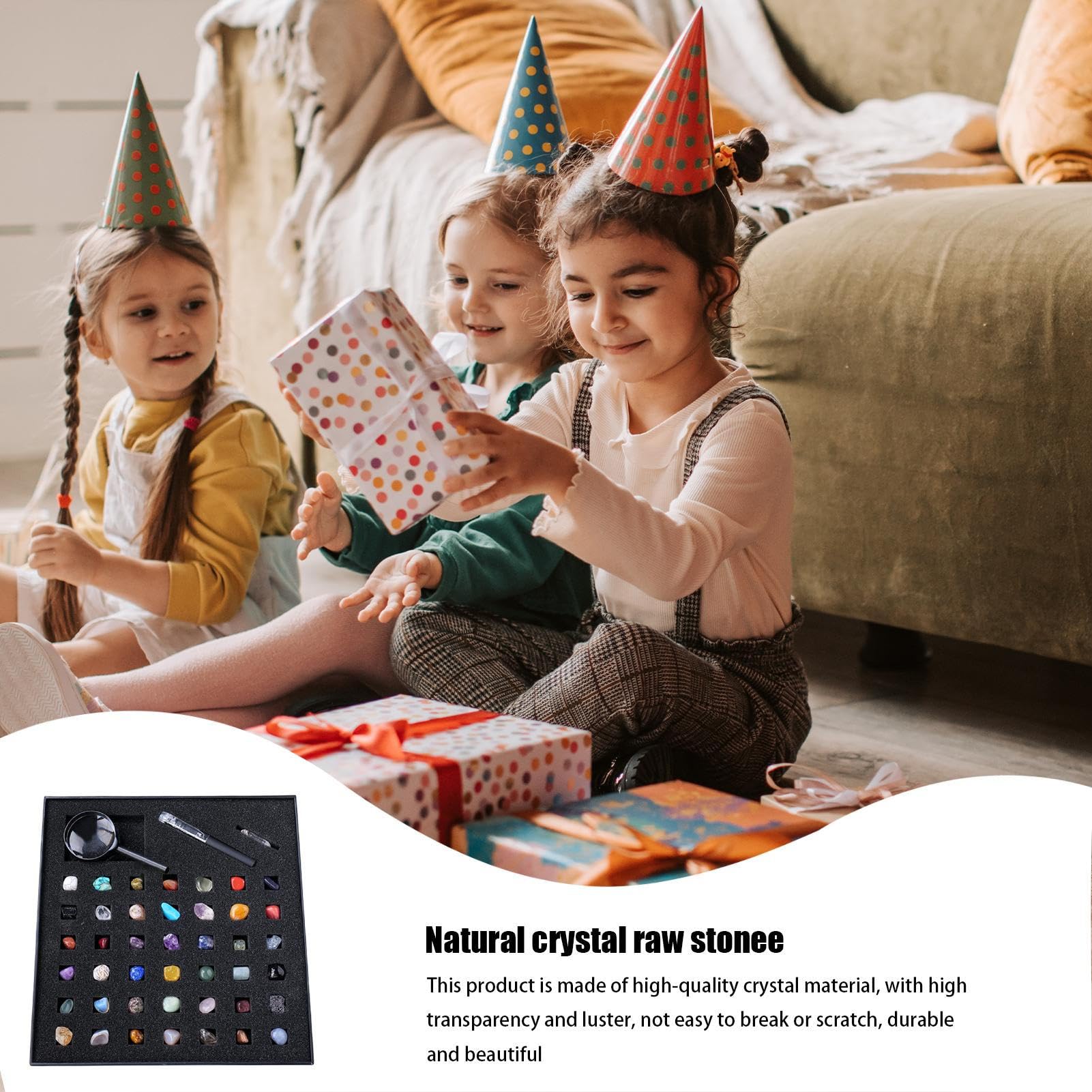 Kit Geologico Geologico per – Collezione di rocce minerali, scatola di campioni | STEM Educational Scientific Learning Set con Pietre preziose Natur