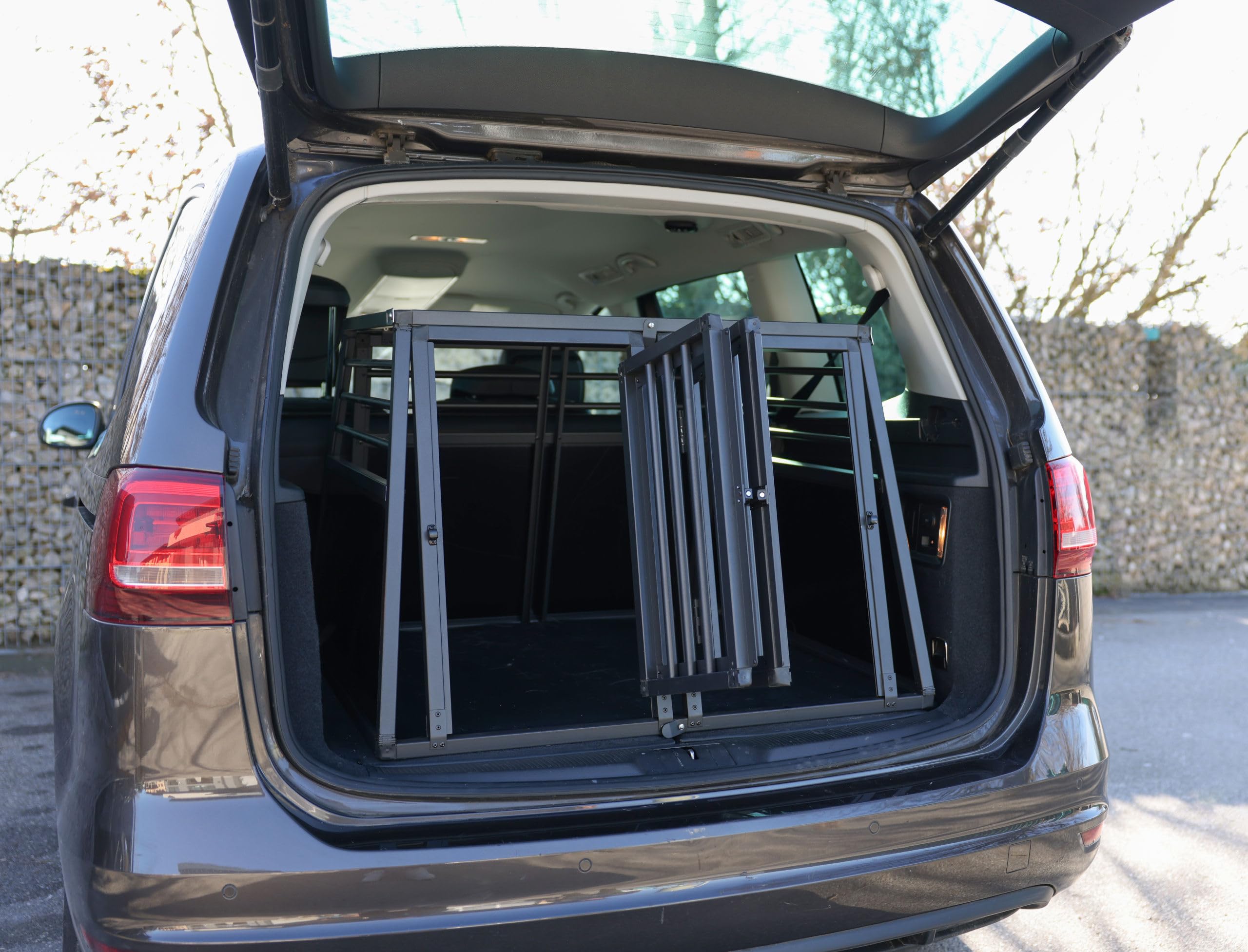 KERBL PET Box trasp. Vacation, alluminio 92x97x68 cm, due porte, graf