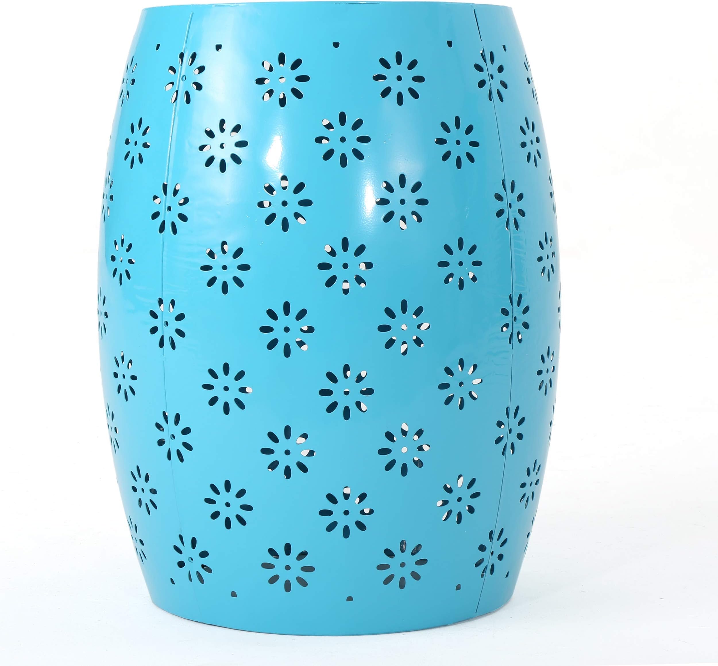 Christopher Knight Home Zula Lace Cut Iron Accent Table, Blue