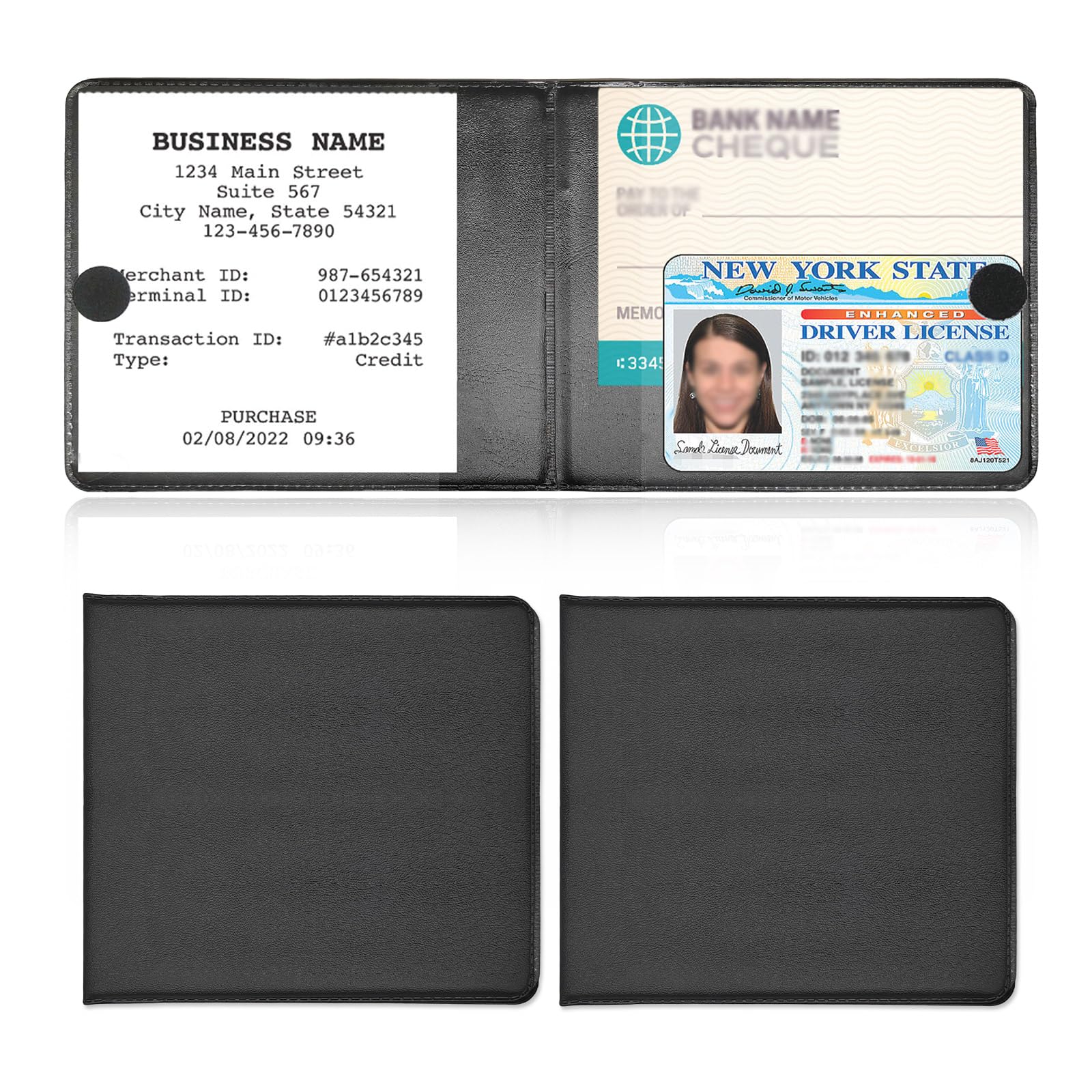 Kewucn 2 Pack Car Registration Insurance Holder, 10.55''×4.8'' Essential Auto Card Glove Box Organizer, Vehicle Interior Accessories Perfect for Most Car, Truck, SUV(Black)