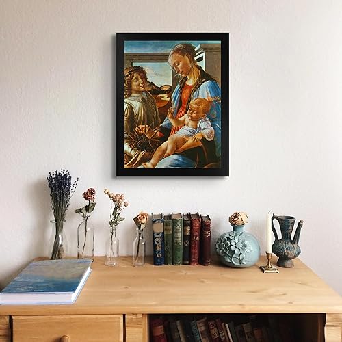 Miniatura 3 de Lost Cabin Madonna & Child with an Angel de Sandro Botticelli  Impresión en marco biselado negro  Reproducción de pintura de obras de arte finas