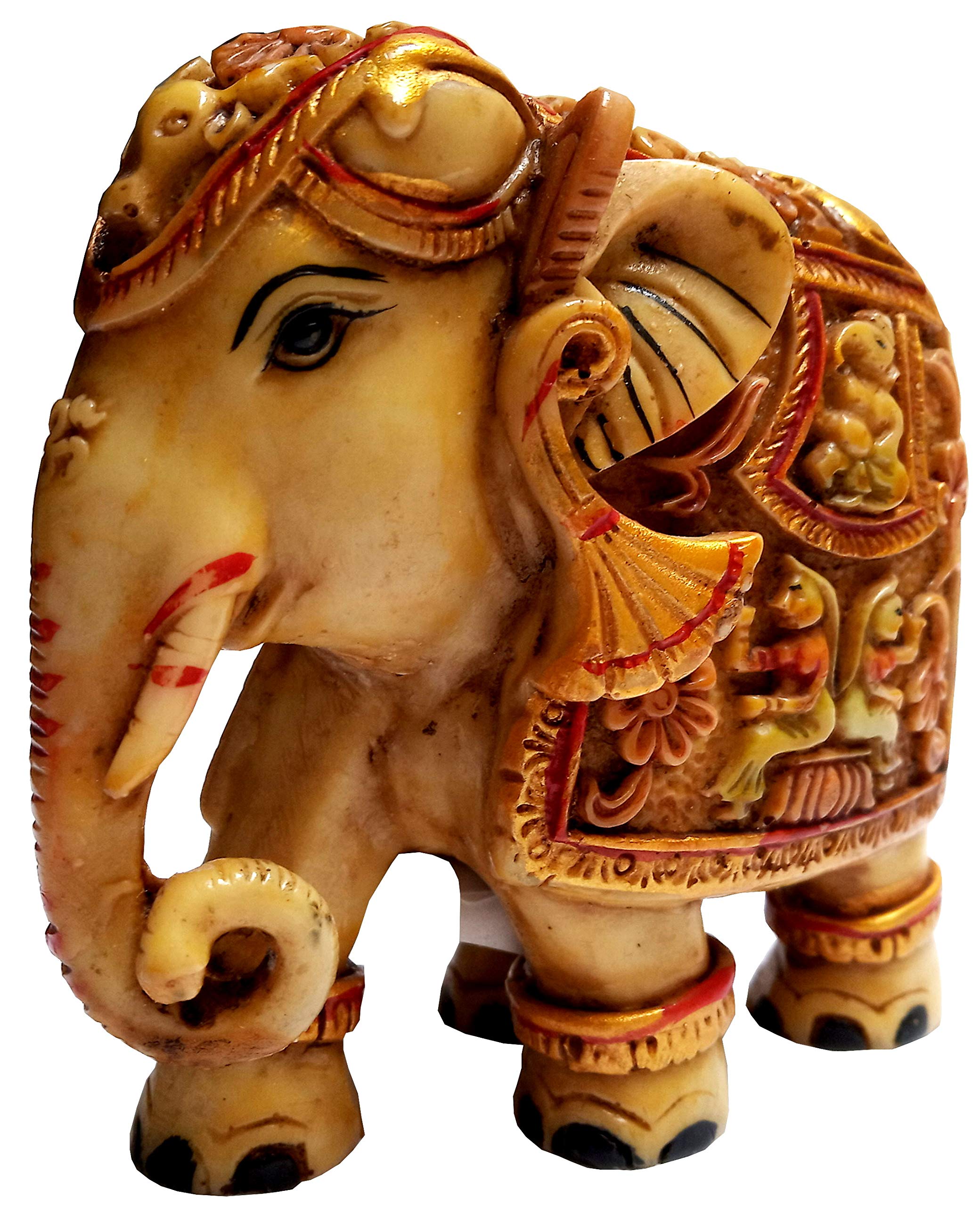 Purpledip Idole en résine « Airavat, éléphant des Dieux » : Statue de la mythologie hindou (12006)