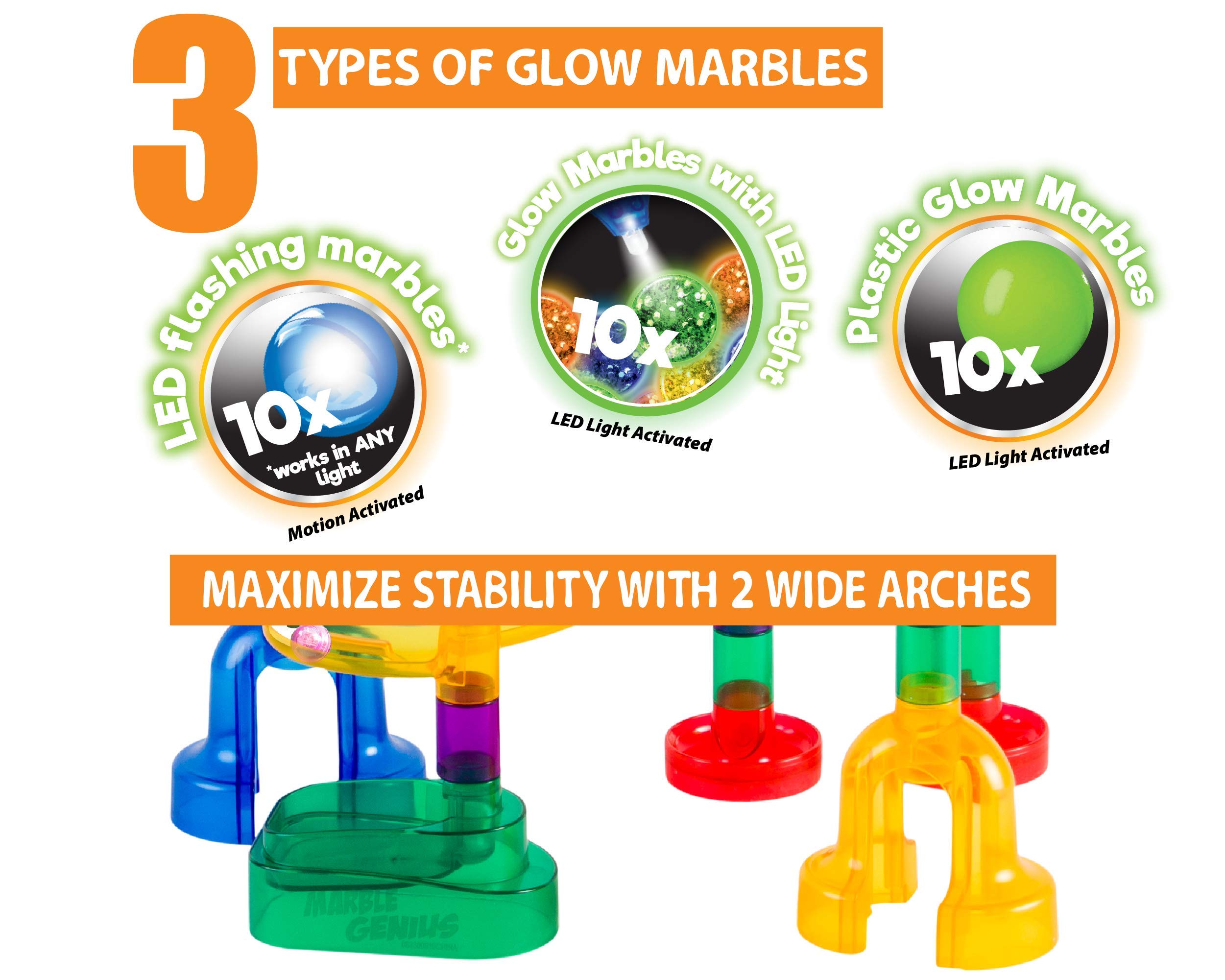 Buy Marble Genius Glow Marble Run Super Set 200 Complete Pieces