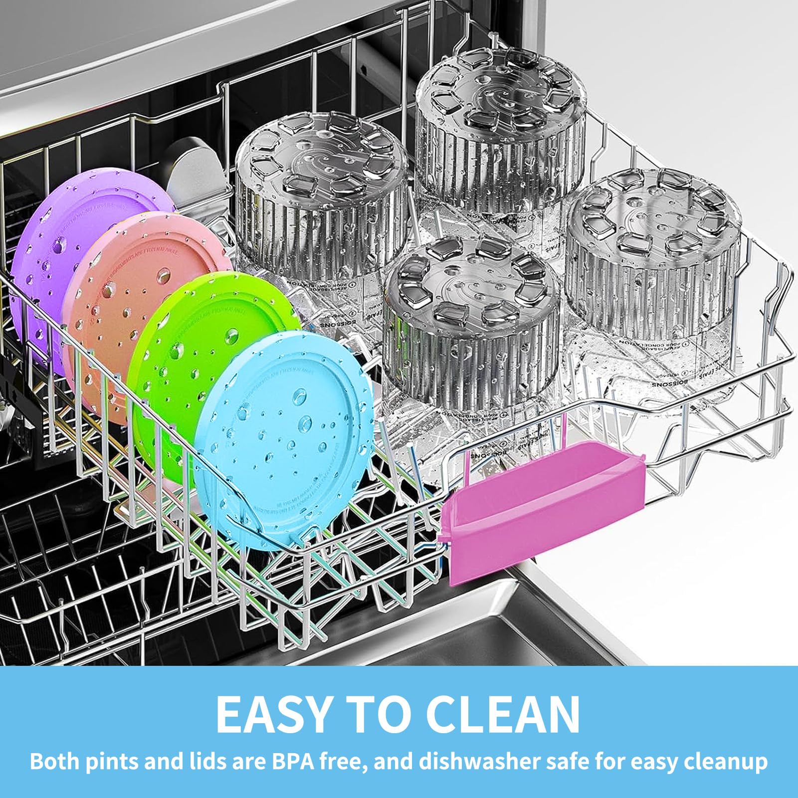 Recipiente para Helados,4 Piezas Accesorios para Recipiente para Hacer Helados 680ML,Recipiente Creami para Máquina de Helado Ninja Creami,para la Serie NC501 NC500,Sin BPA