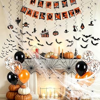 Halloween Decorations Indoor Set, Fireplace Mantel Scarf for Party Decor