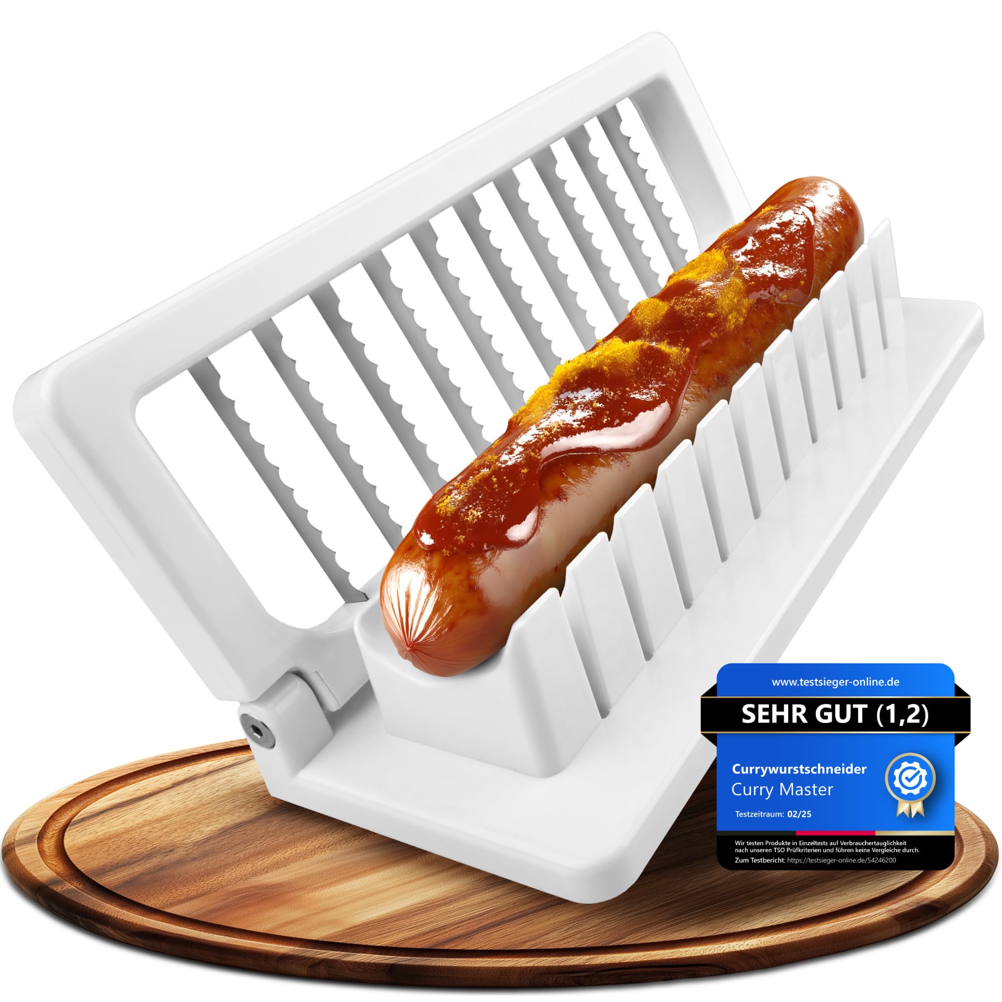 Sausage Slicer Machine for Currywurst | Quick & Even Sausage Slices | Durable Joints + Sharp Blades | Sausage Cutter