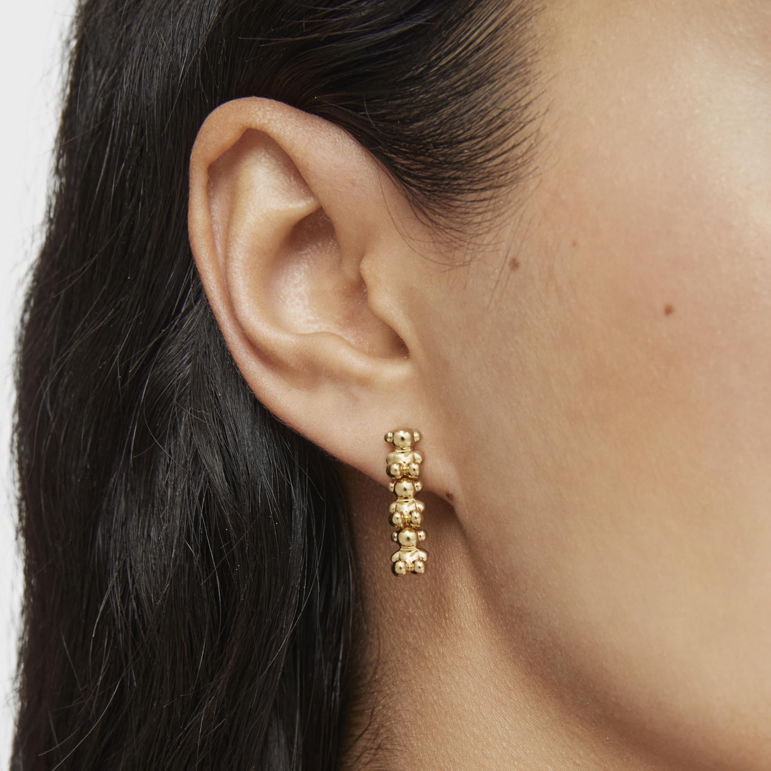 Pendientes Bold Bear largos bañados en oro 18 kt sobre plata