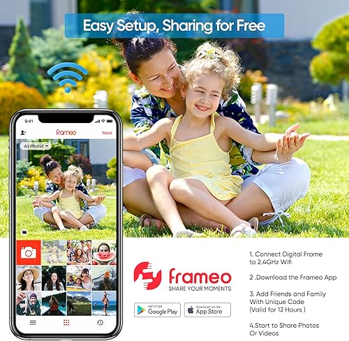 Miniatura 7 de ARZOPA Frameo - Marco de fotos digital inteligente WiFi de 10.1 pulgadas, 32 GB con pantalla táctil IPS de 1280 x 800, rotación automática y