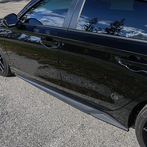 Miniatura 2 de IKON MOTORSPORTS, 2 faldas laterales compatibles con Honda Civic 11 generación Sedan Hatchback 2022-2025, faldas laterales, paneles basculantes de