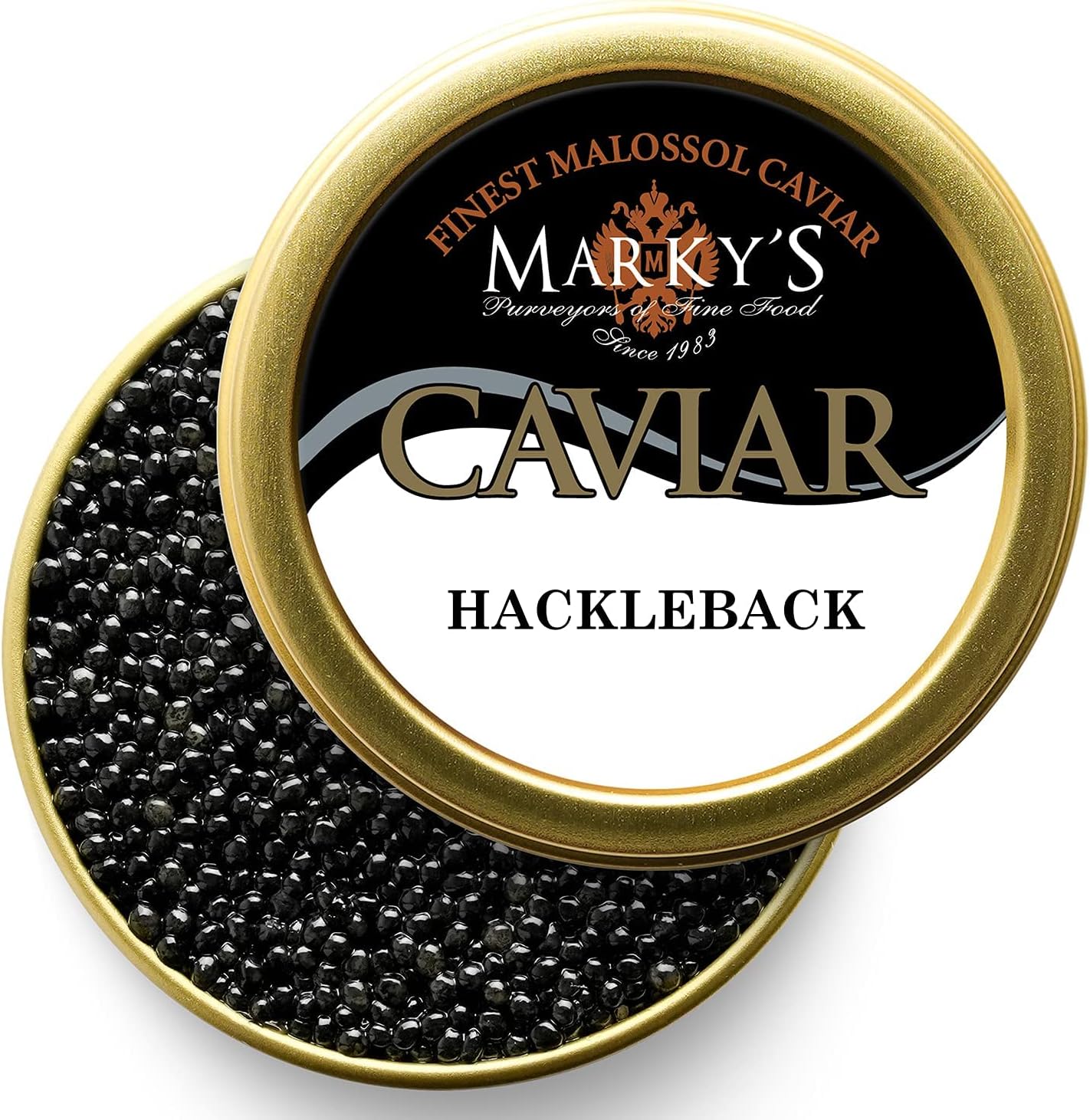 MARKY'S Hackleback Black American Caviar - 2 oz / 56 g - Premium Malossol Black Roe - GUARANTEED OVERNIGHT