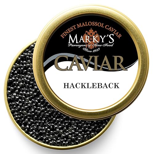 Hackleback - Caviar negro americano  2 oz  56 g  Huevas negras Malossol de alta calidad  Garantizado durante la noche