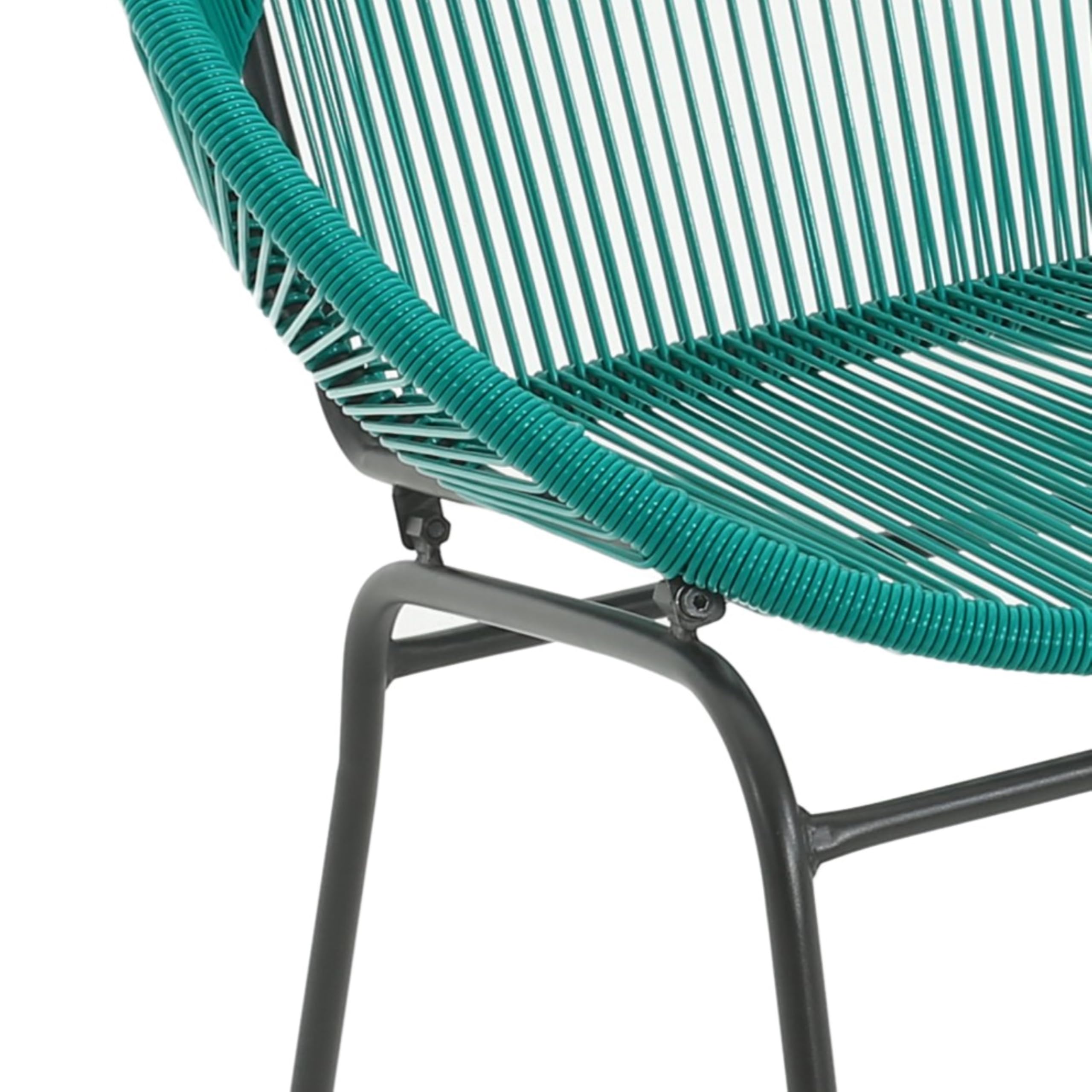 Juego de 2 sillas de mimbre para exteriores, sillas de club de tejido, sillas de asiento tejidas con cesta redonda, patas duraderas con marco de hierro, sillas de ratán para 6