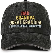 InnoBeta Great Grandpa Gifts Cap for Men, Adjustable Baseball Cap, I Just Keep Getting Better