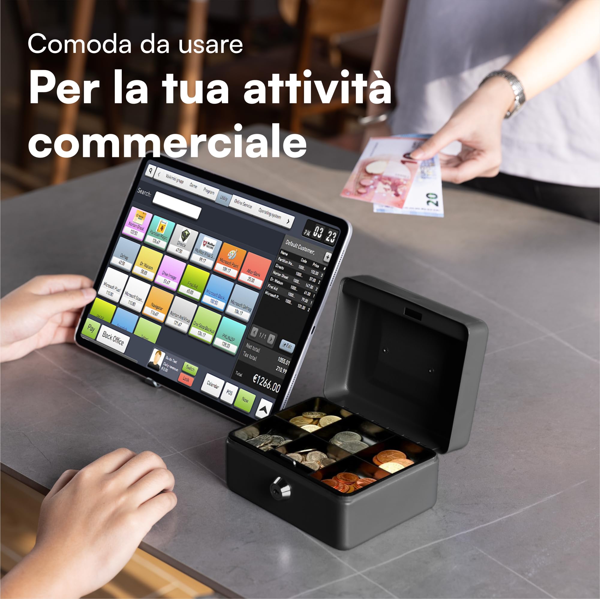 H&S Cassetta portavalori richiudibile – Cassetta porta denaro piccola – Salvadanaio richiudibile – Nero con due chiavi – Casetta per banconote e monete