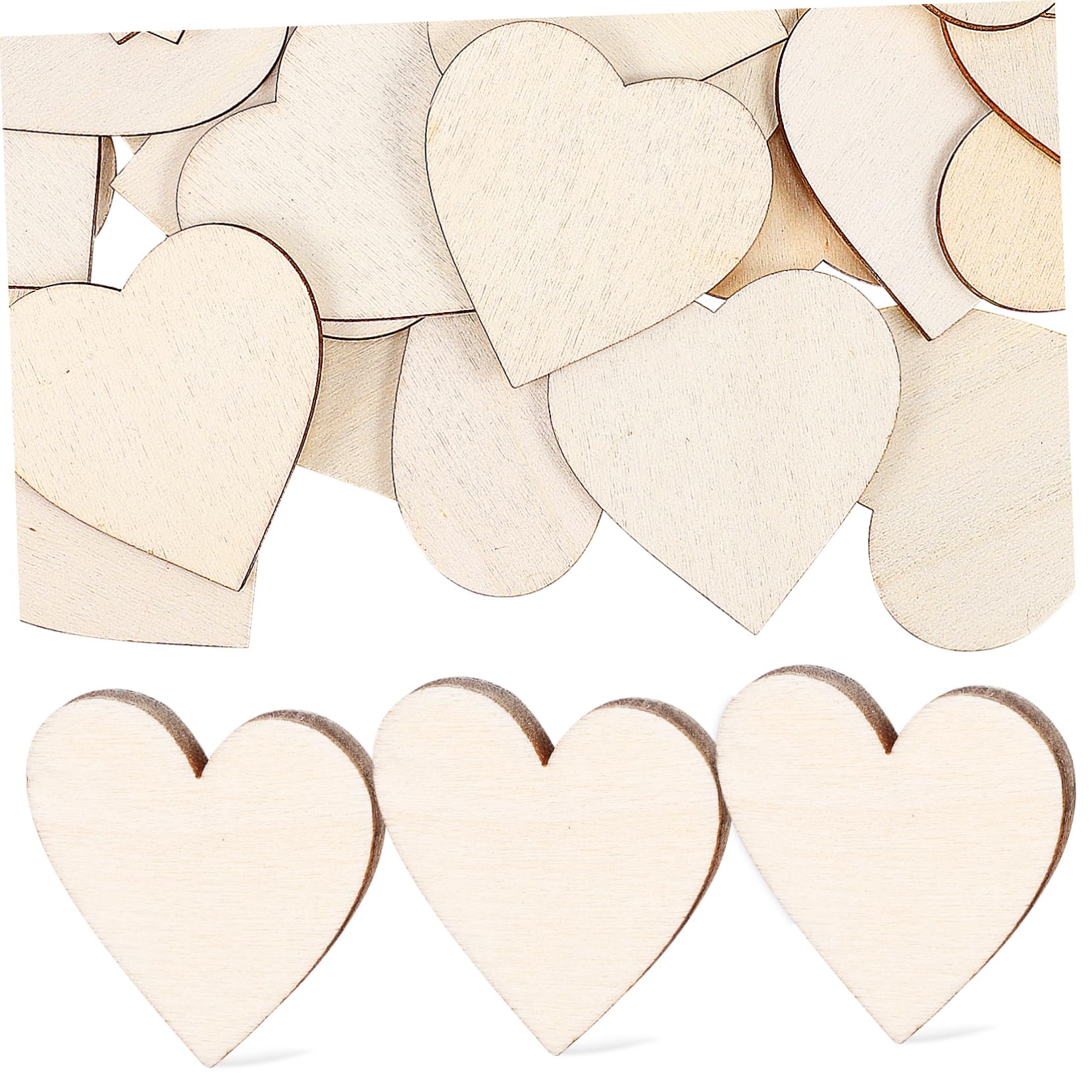 SHINEOFI 5 Sätze Holzspäne in Herzform Holzherzen Dekoration Schild Klein Herzausschnitte Geformt Dekorationen Basteln Holzscheiben Für Mittelstücke Holz Herzdekoration Hölzern 50 Stück * 5