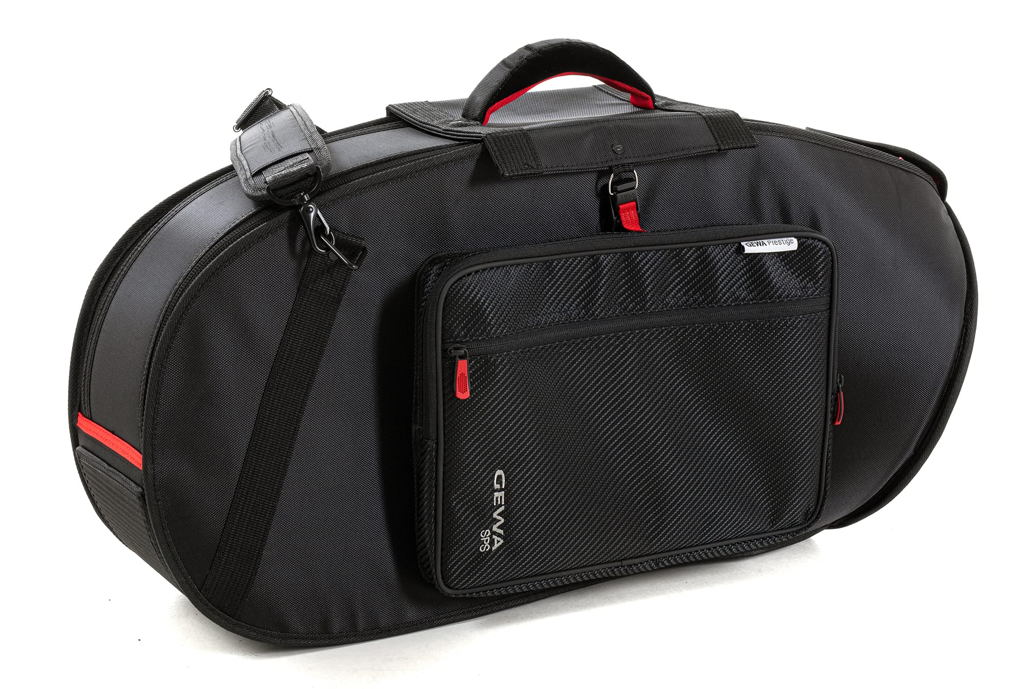 GEWA Prestige SPS Gig Bag Euphonium - Cordura 1680 Denier - 20 mm padding with fibreglass insert - Plywood insert for bell - Accessory pocket - Backpack/shoulder strap - Black