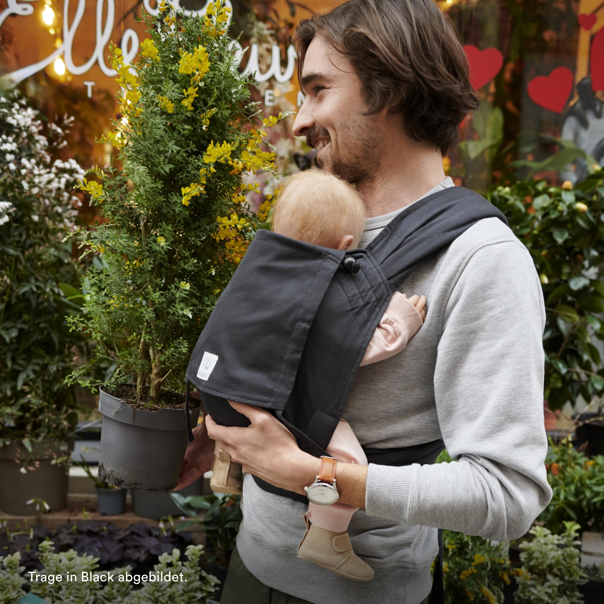 Stokke Limas Babytrage Glacier Green (OCS) - Half Buckle Babytrage für Neugeborene - Drei Trageoptionen - Sicher von Geburt an & bis zu 15 kg