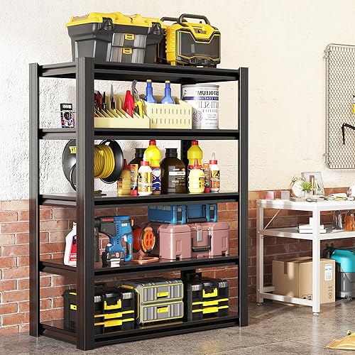Miniatura 11 de Estantería de garaje de 72 pulgadas de alto, estantes de almacenamiento resistentes, estantes de almacenamiento de garaje, estantería de metal