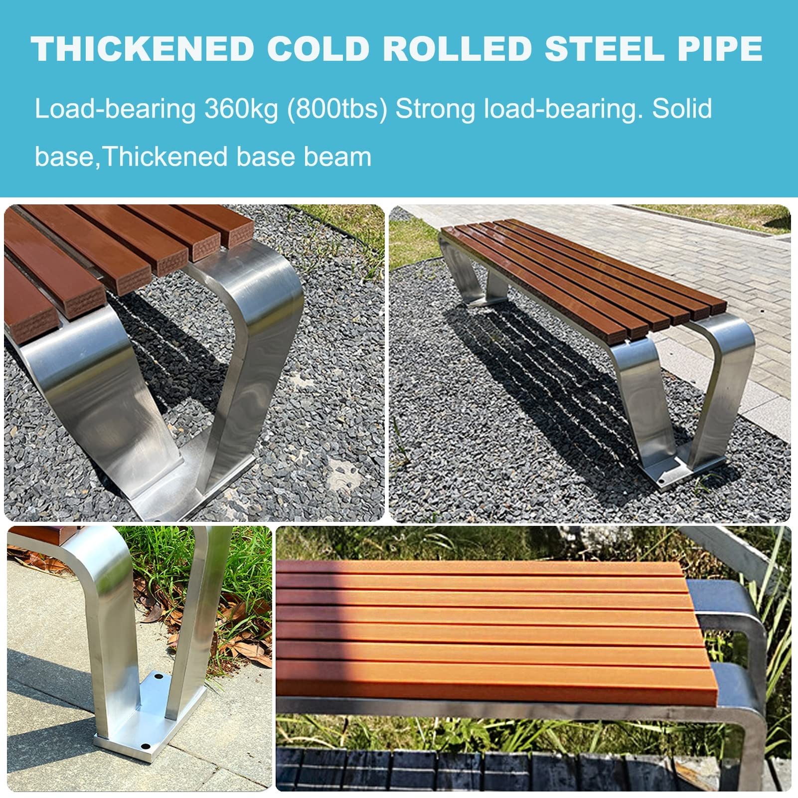 Panchina da Esterno, Panchina da Giardino da Esterno, Panchine da Esterno, Panca da Parco in Metallo Panchine da Esterno in Ghisa for Patio, Parco, Portico,Teak,100x40x45cm