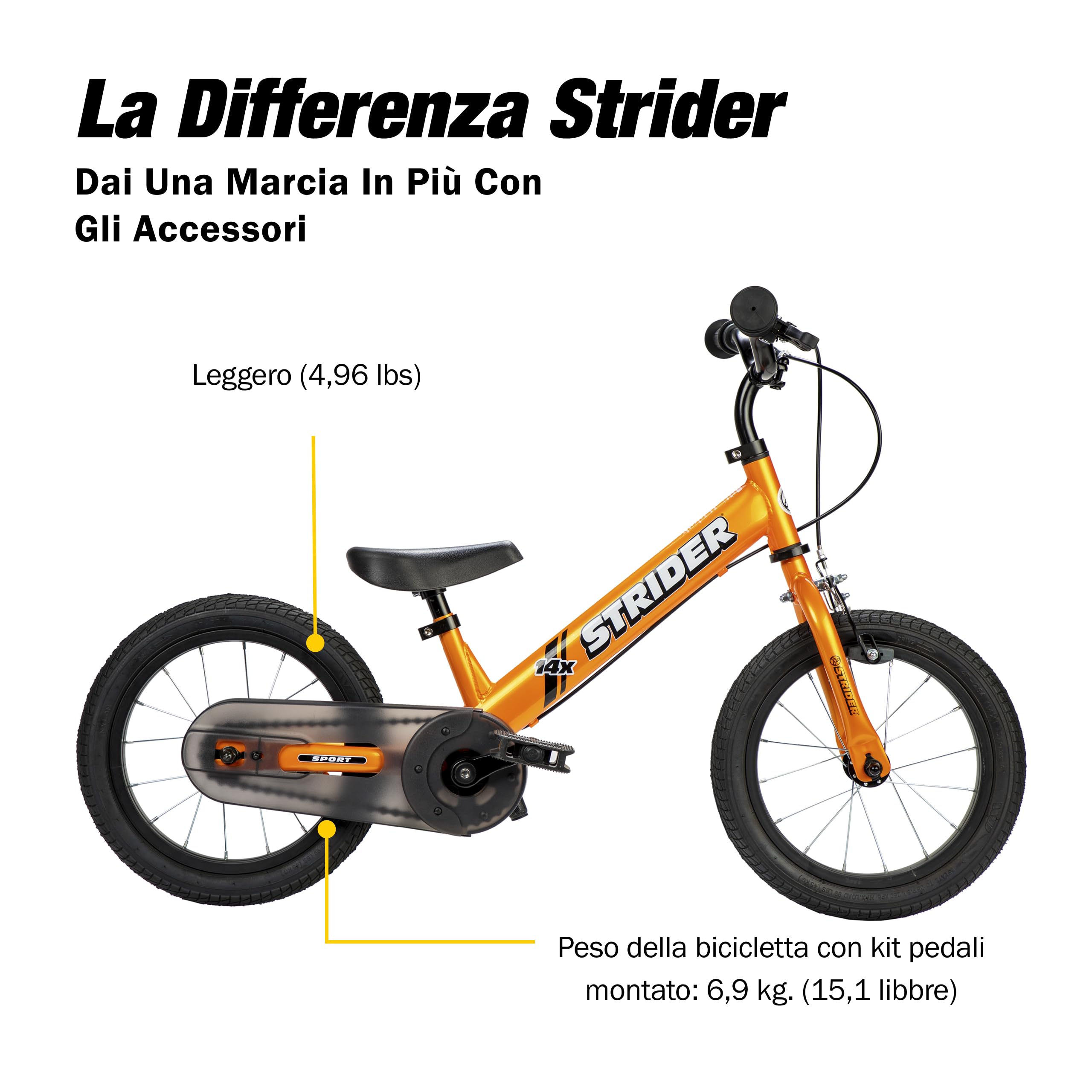 Strider 14x Easy-Ride Kit di conversione pedali - Trasforma bicicletta di equilibrio in bicicletta a pedali