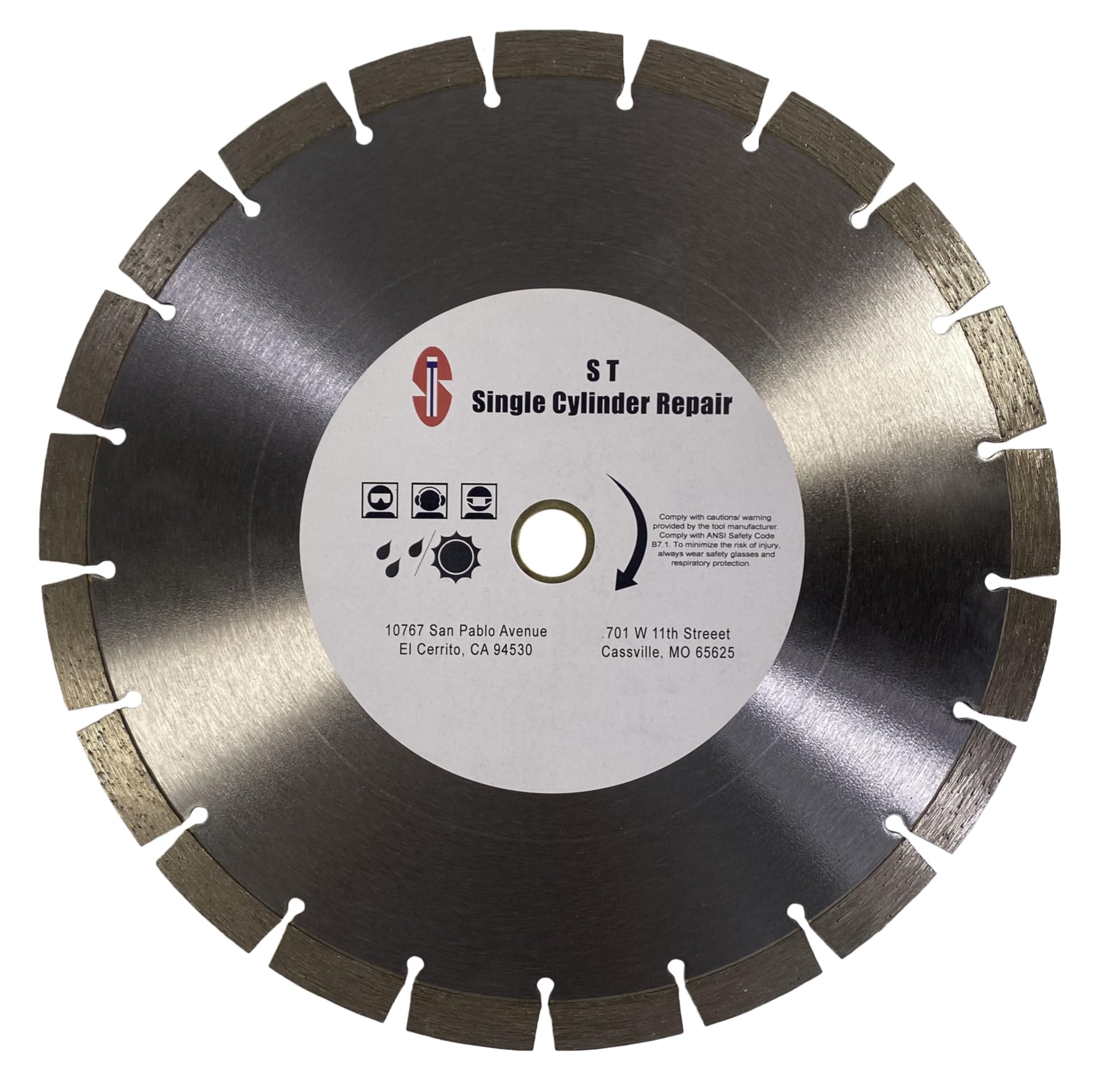Single Cylinder Repair SCRGP12 Diamond Blade (12") for Concrete Saw Compatible with Husqvarna K750, K760, K770 Compatible with Stihl TS410, TS420,