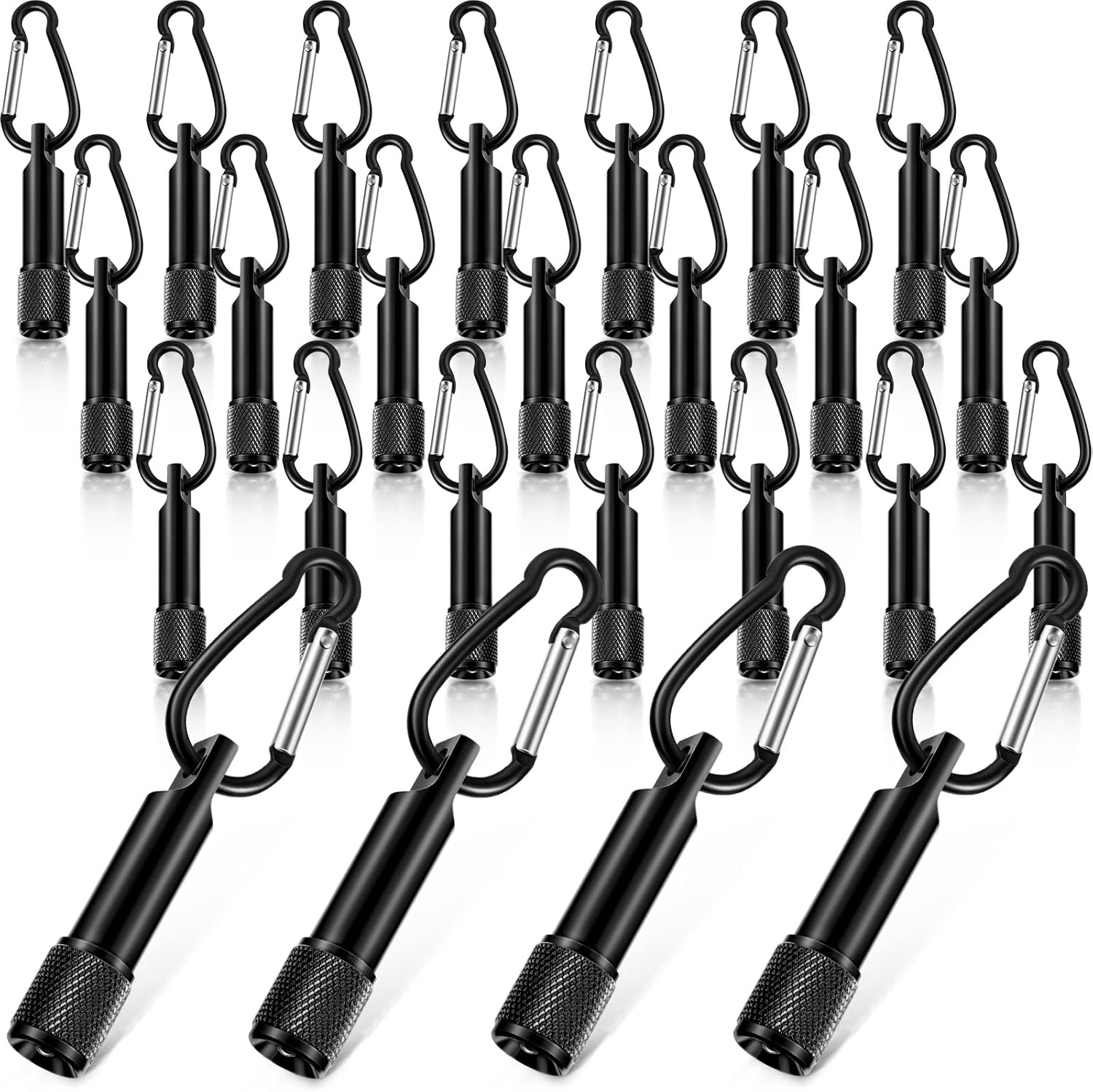 CHENGU 25 Pack Mini Keychain Flashlights Bulk with Carabiner Pocket