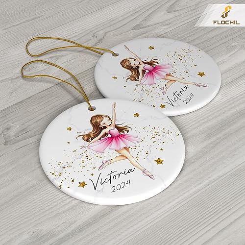 Miniatura 2 de Adornos personalizados para árbol de Navidad, adornos de balle con nombre personalizado para niñas, regalos para jugadores de Balle, adornos de