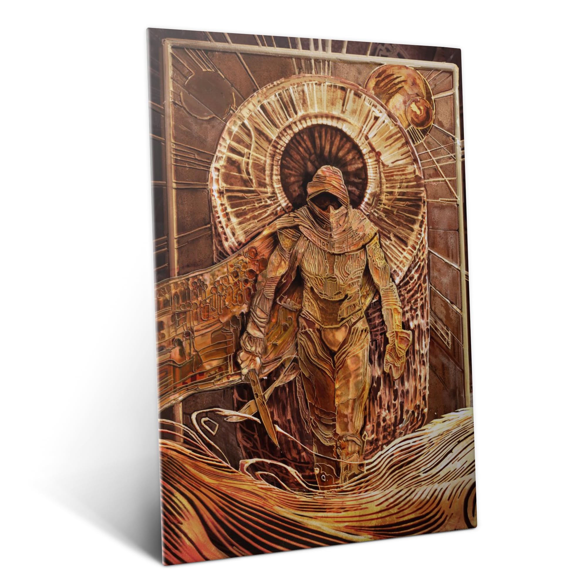 Displate Metallposter Dune Paul Atreides: Golden Dune Messiah Wanddeko Poster für Schlafzimmer Magnetische Befestigung 32 x 45 cm