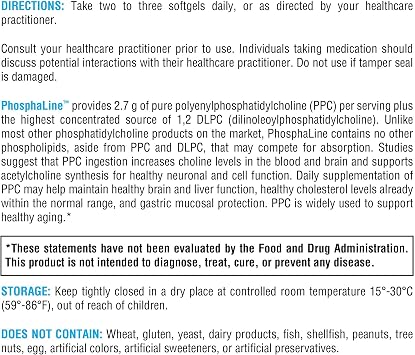 XYMOGEN PhosphaLine - Polyenylphosphatidylcholine Supplement for Liver & Cardiovascular Health Support* - Phosphatidylcholine - Gluten-Free - 100 Softgels