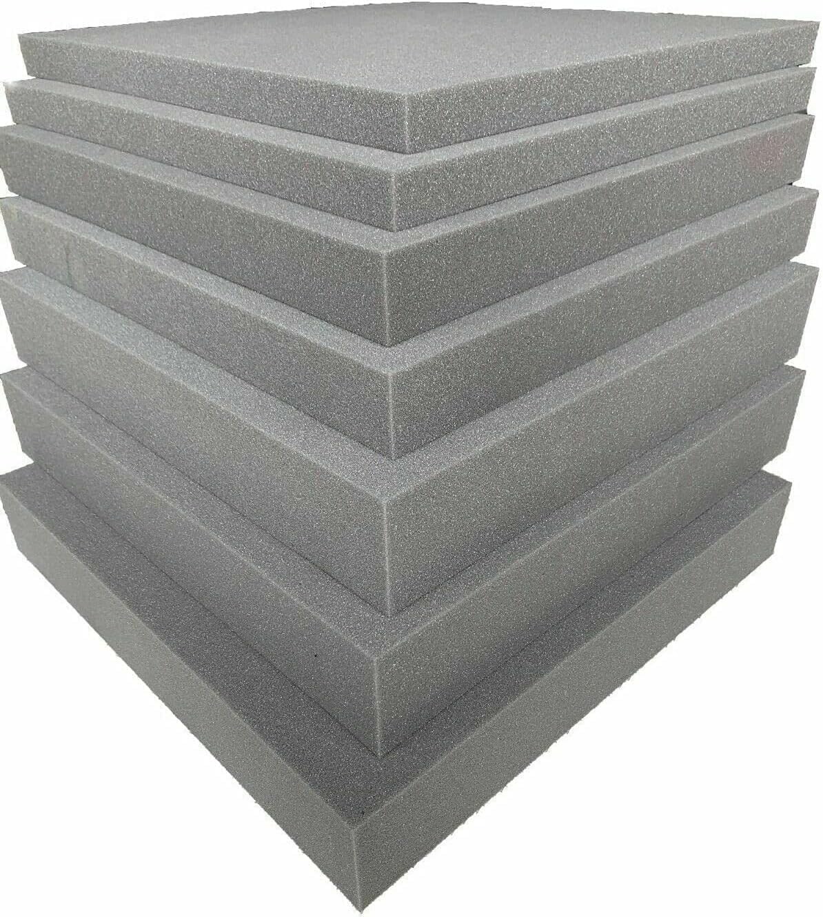 FEELITHigh Density Upholstery Grey Foam Sheet Cut to Any Size Replacement Sofa Cushion Size Seat pad Seating Dinning Seat Stool Chair Foam Seat Padding Ask Any Size (24"x24"x5")