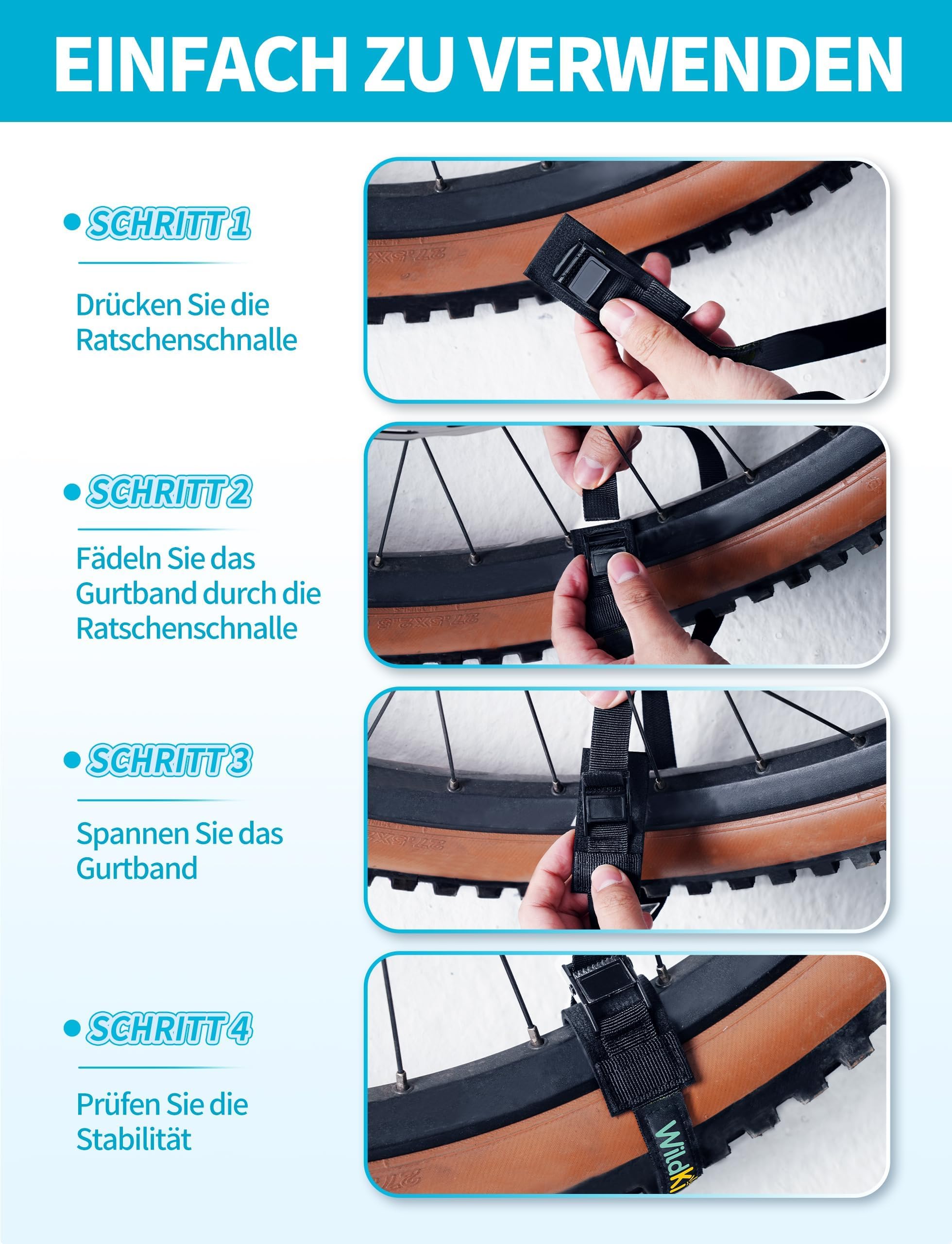Aulese Pack Of 4 Lashing Straps Black, 250 Kg Load Capacity, 2.5 M Lashing Straps, Fastening Straps With Stainless Steel Buckle, Tension Strap For - View #10