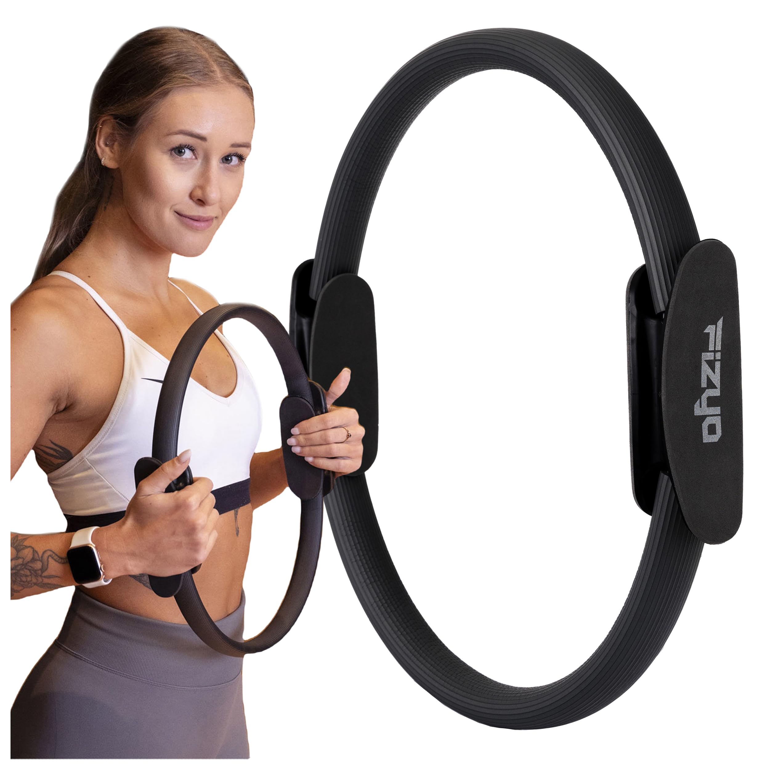 Fizyo Anillo Pilates y Yoga 38 cm – Anillo Mágico de Resistencia con Doble Asa, Accesorio Fitness para Tonificación de Brazos, Piernas y Core, para Ejercicios