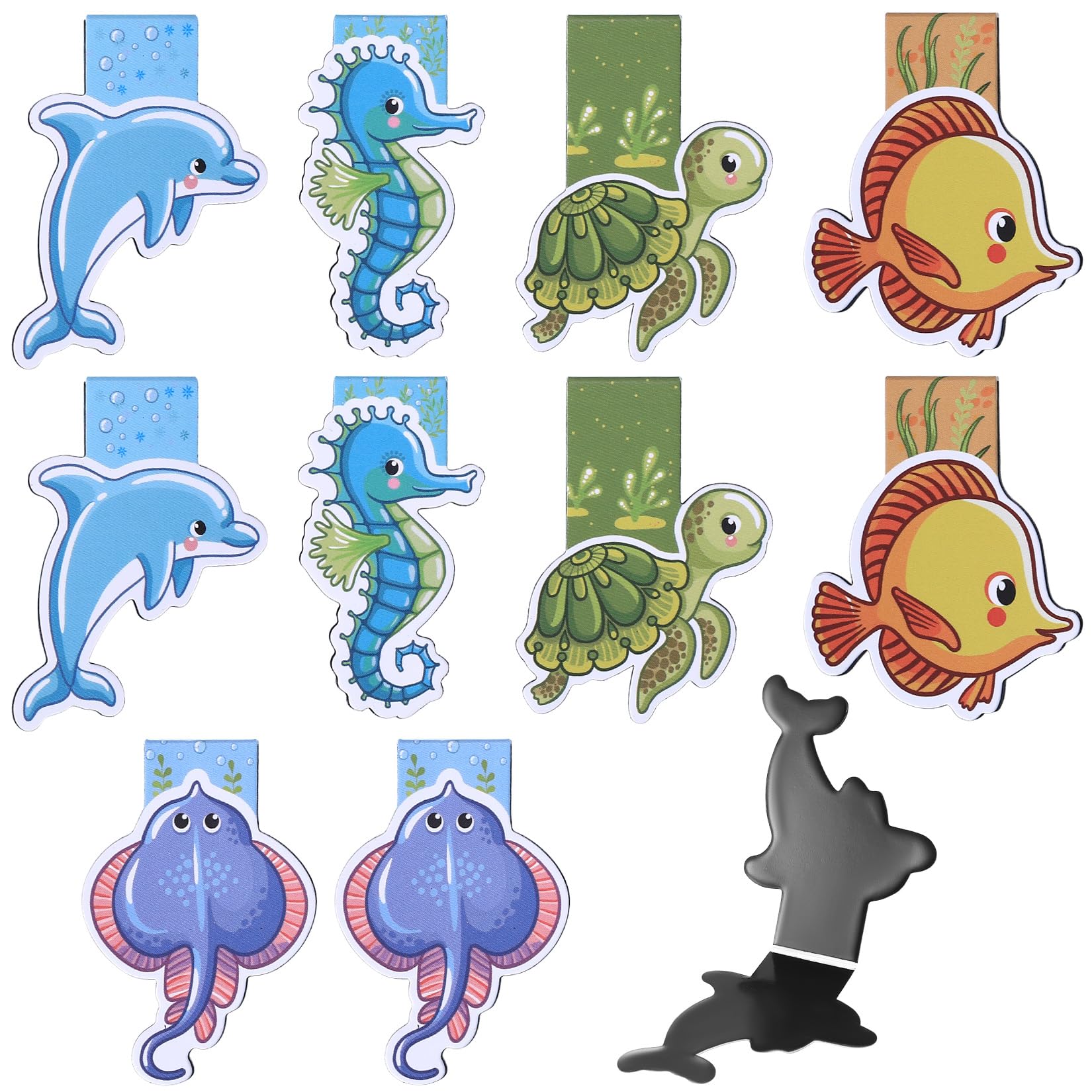 10 marcapáginas magnéticos para niños, diseño de animales marinos, marcapáginas magnéticos para niños, niñas, amantes de los libros, accesorios de cumpleaños infantiles