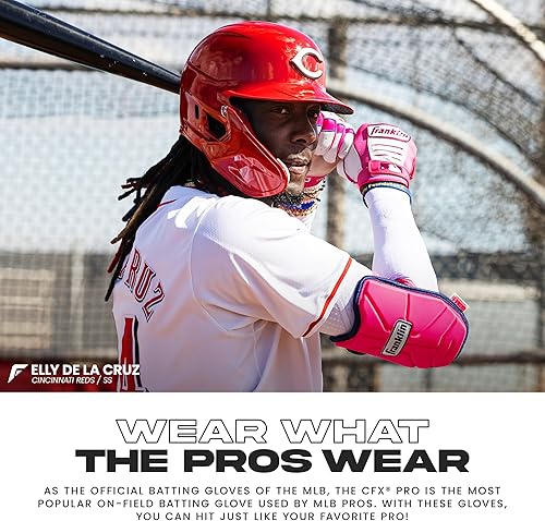Miniatura 5 de Franklin Sports MLB - Guantes de bateo de béisbol CFX Pro para adultos y jóvenes, béisbol + sóftbol, varios tamaños + colores