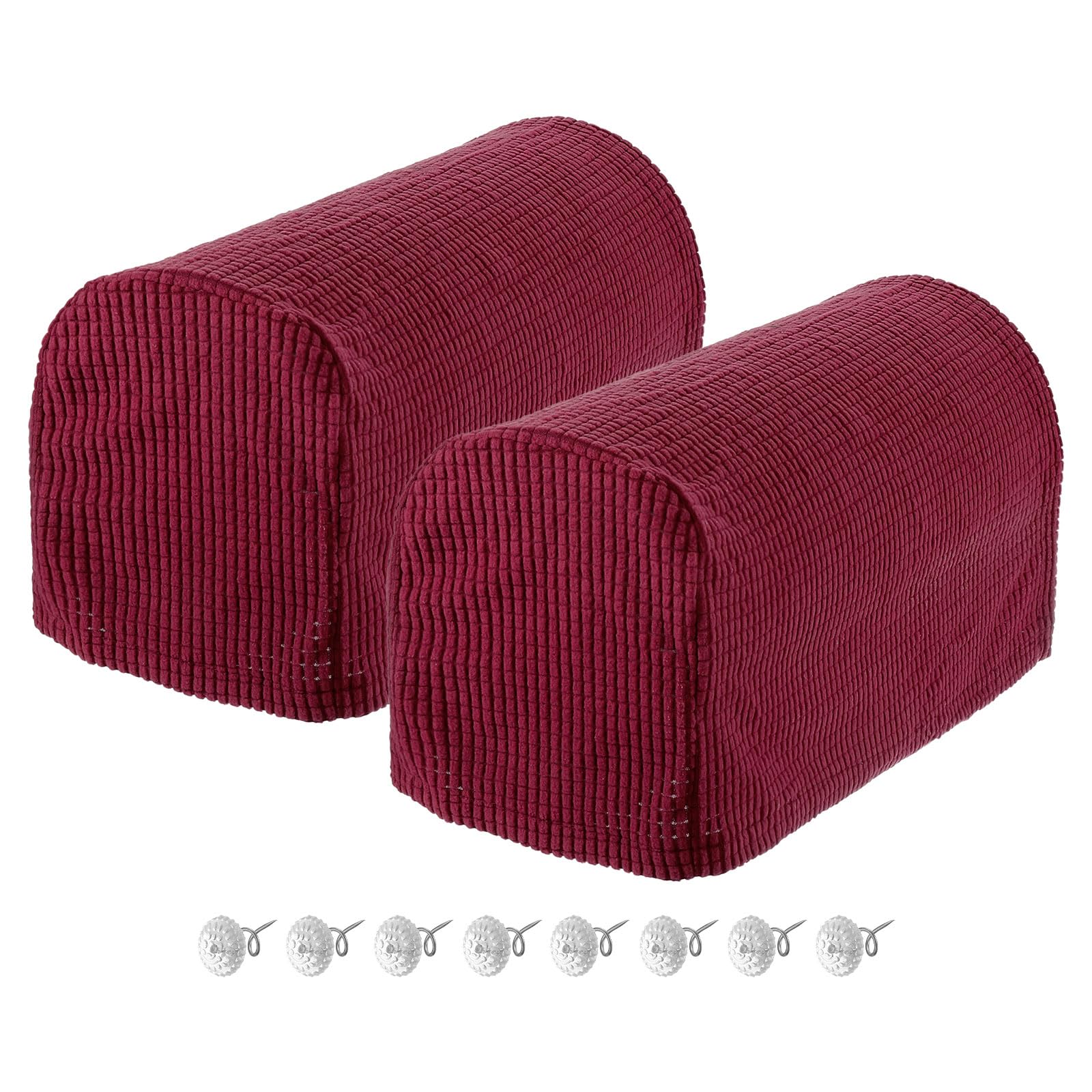 uxcell Stretch Armrest Covers Armchair Anti-Slip for Chairs Sofas Couch Arm Covers Recliner Sofa Burgundy 2 Pcs