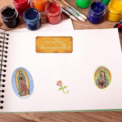 Miniatura 3 de Paquete de hojas de calcomanías católicas surtidas, Nuestra Señora de Guadalupe, calcomanías religiosas novedosas escuelas dominicales, álbumes de