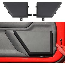 Hoolcar Front Door Storage Pockets, Side Insert Organizer Box Metal Net Pocket Replacement for 2011-2017 Jeep Wrangler JK JKU, Interior Storage Expansion Accessories, Black, 2PCs
