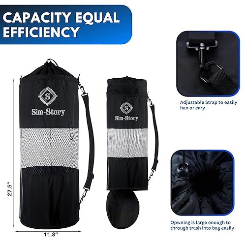 Miniatura 6 de Bolsa de basura para barco bolsa de basura reutilizable de nailon y malla a prueba de fugas con cremallera inferior para una mejor liberación de