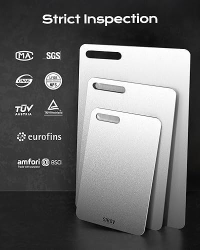 Miniatura 7 de Tabla de cortar de titanio, tablas de cortar de titanio 100% puro para cocina, la mejor tabla de cortar de titanio no tóxica, apta para