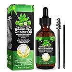 NIFEISHI Organic Castor Oil Cold Pressed Unrefined Glass Bottle, Jamaican Black Castor Oil for Hair Growth, Skin Care, Eyelashes, Eyebrows fl oz