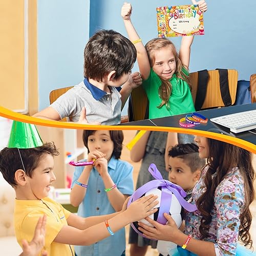 Miniatura 5 de Junkin 32 pulseras con certificado de estudiante de estrella, regalo de reconocimiento de certificado de feliz cumpleaños, felicitaciones premio del