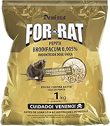 For-Rat Pepita 1 kg Raticida Isca Para Ratos Camundongos Ratazanas Com Cerais Nobres - Dominus