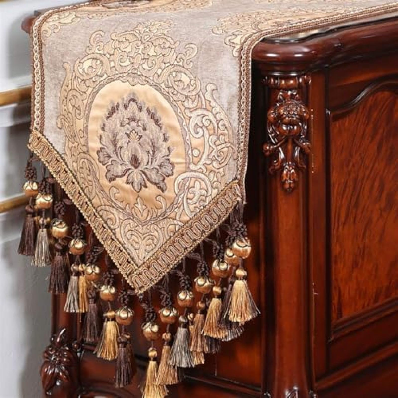 Runner Ricamati All'ingrosso Con Paillettes (35 * 200 Cm) (Rood 35 * 240 Cm),Beige,35 * 180 Cm