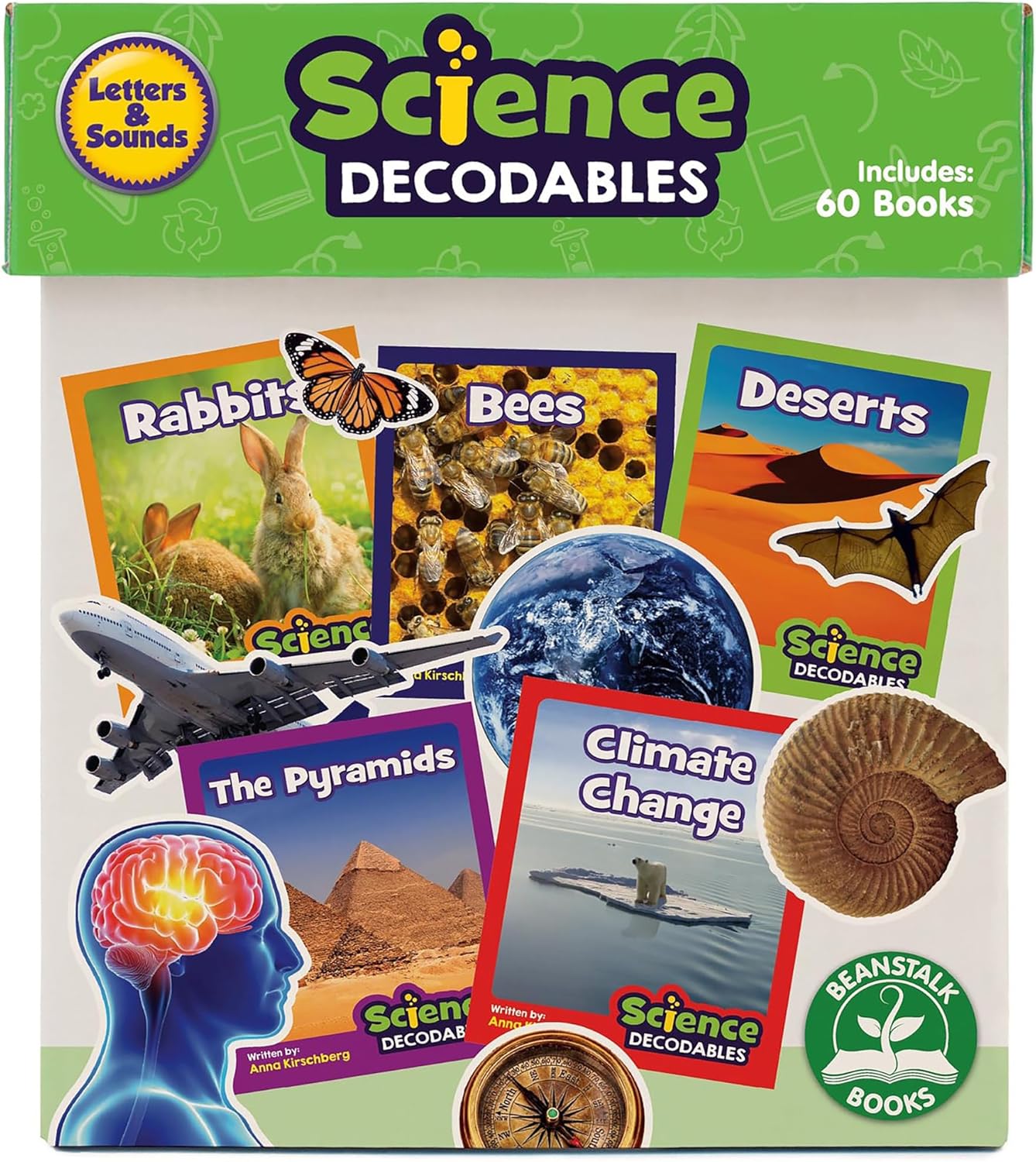 Junior Learning Beanstalk Books Letters & Sounds Science Decodables Non-Fiction Boxed Set, Multi
