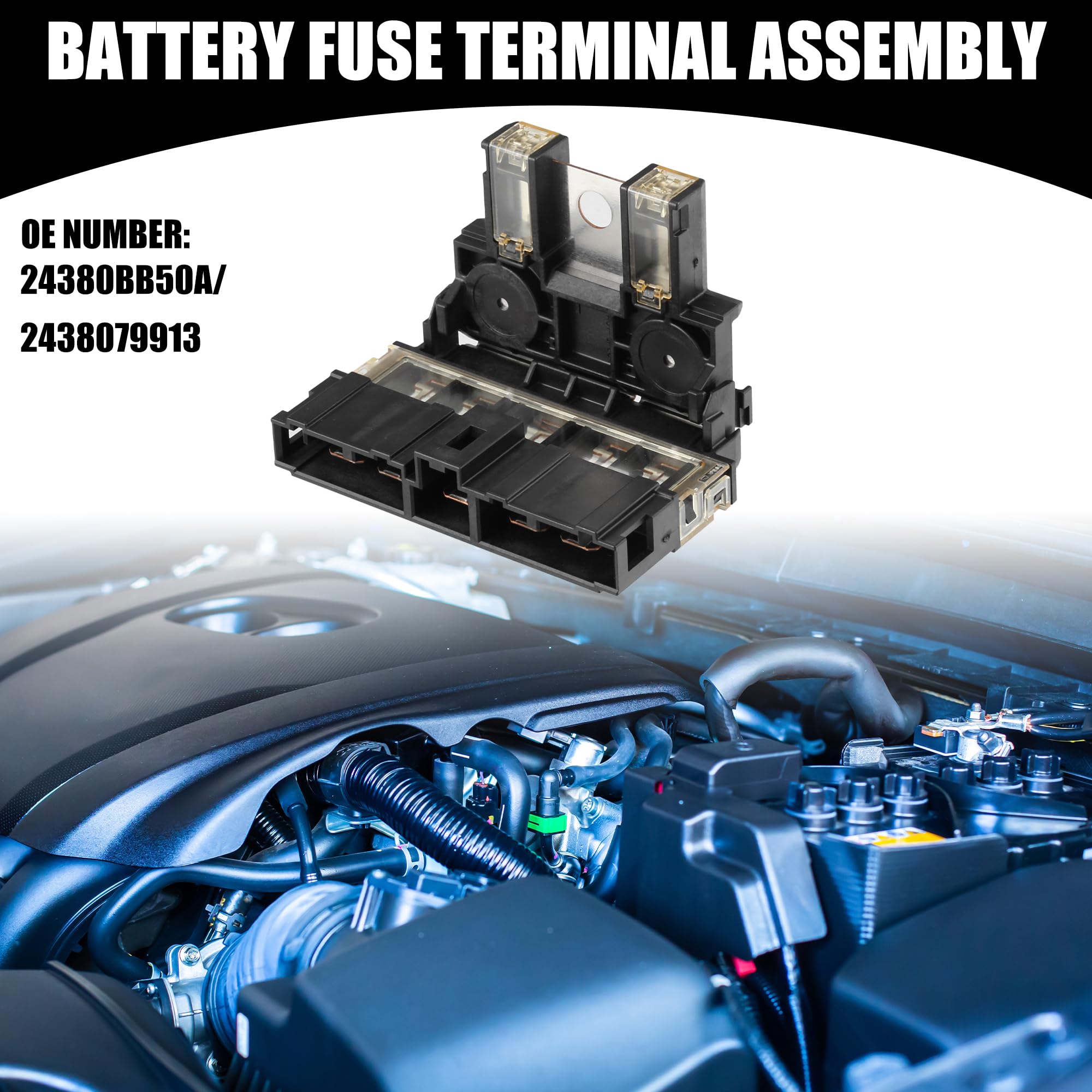 Assemblaggio terminale Fusibile Batteria - per Nissan G35 Plastica Nera - 1 Pezzo